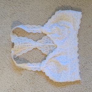 Felina White Lace Racerback Bralette